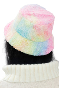 Tie Dye Fluffy Sherpa Fleece Bucket Hat