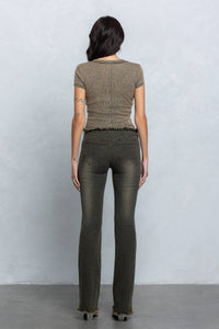 Washed rib deep u-neck crop top