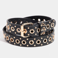 Studs And Grommet Vegan Leather Belt
