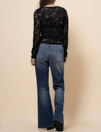 V-Neck Floral Lace Top