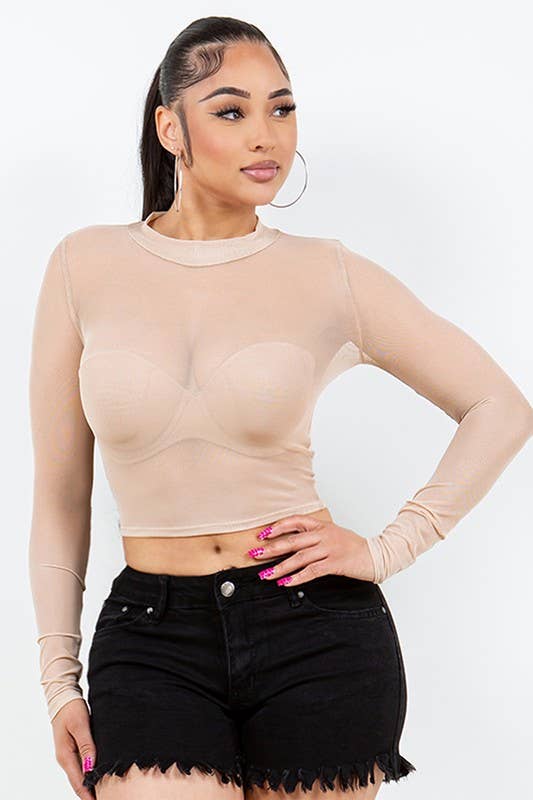 Crop Top Mesh Shirt