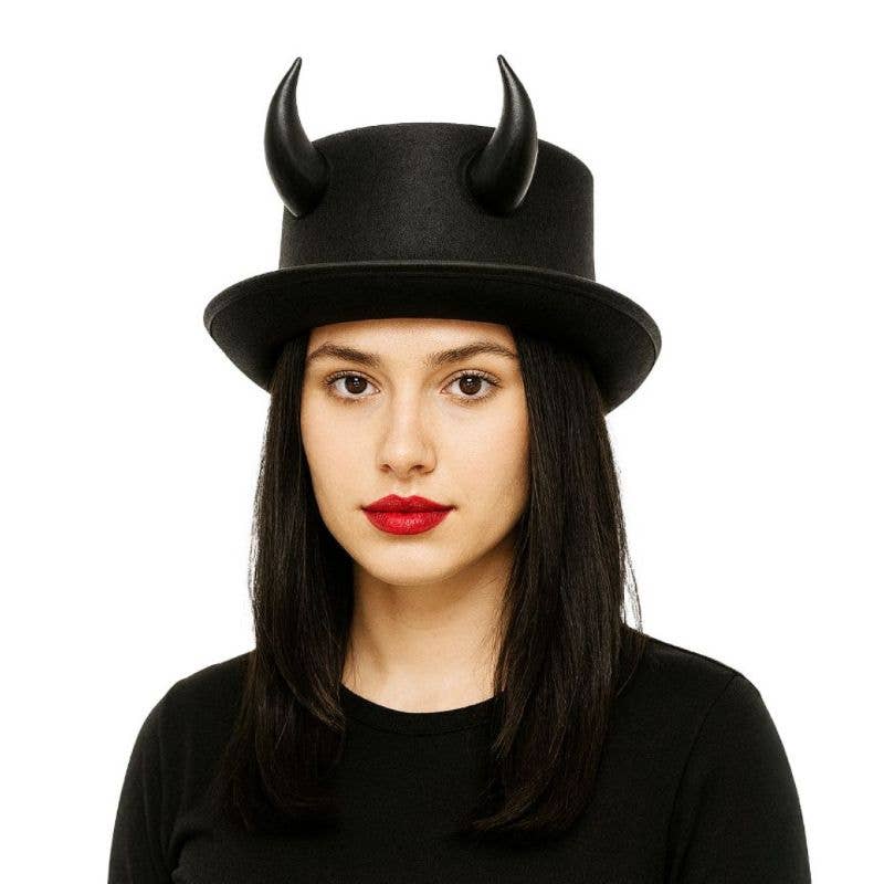Black Devil Horns Top Hat