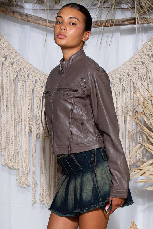 Studded Zip Up Jacket
