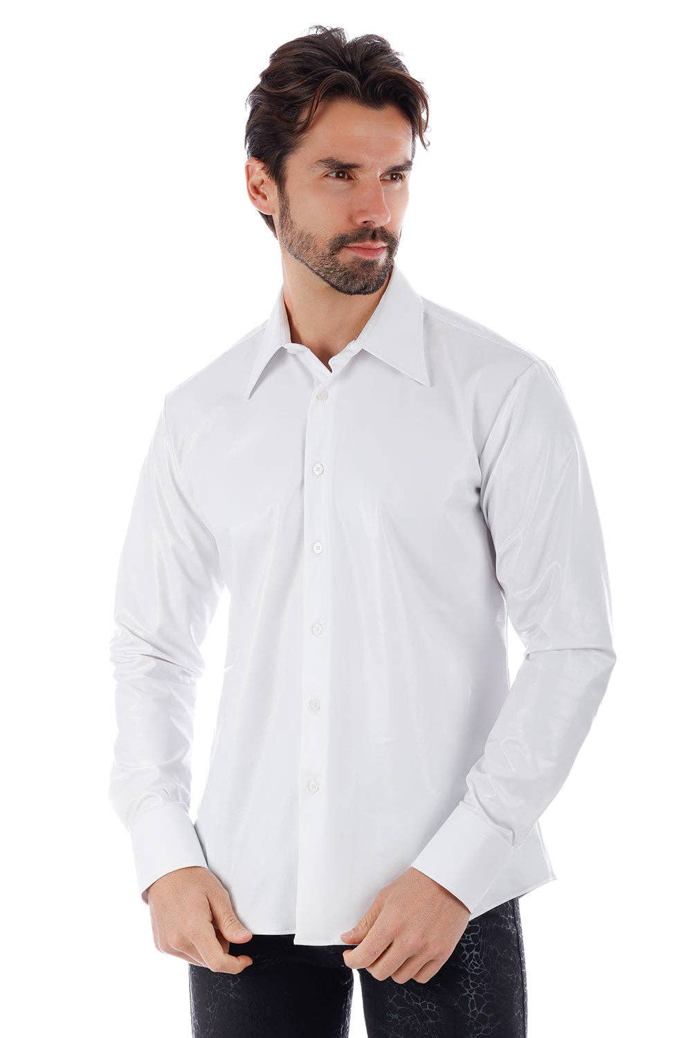 Men's Metallic Silver Shirt