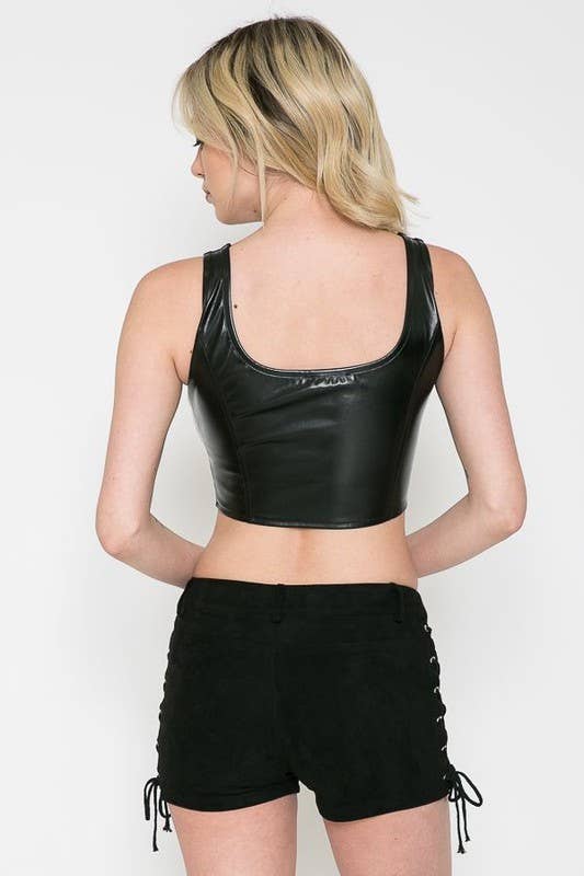 Leather Buckle Top