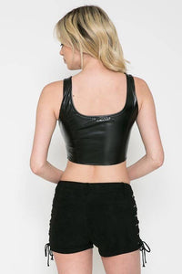 Leather Buckle Top