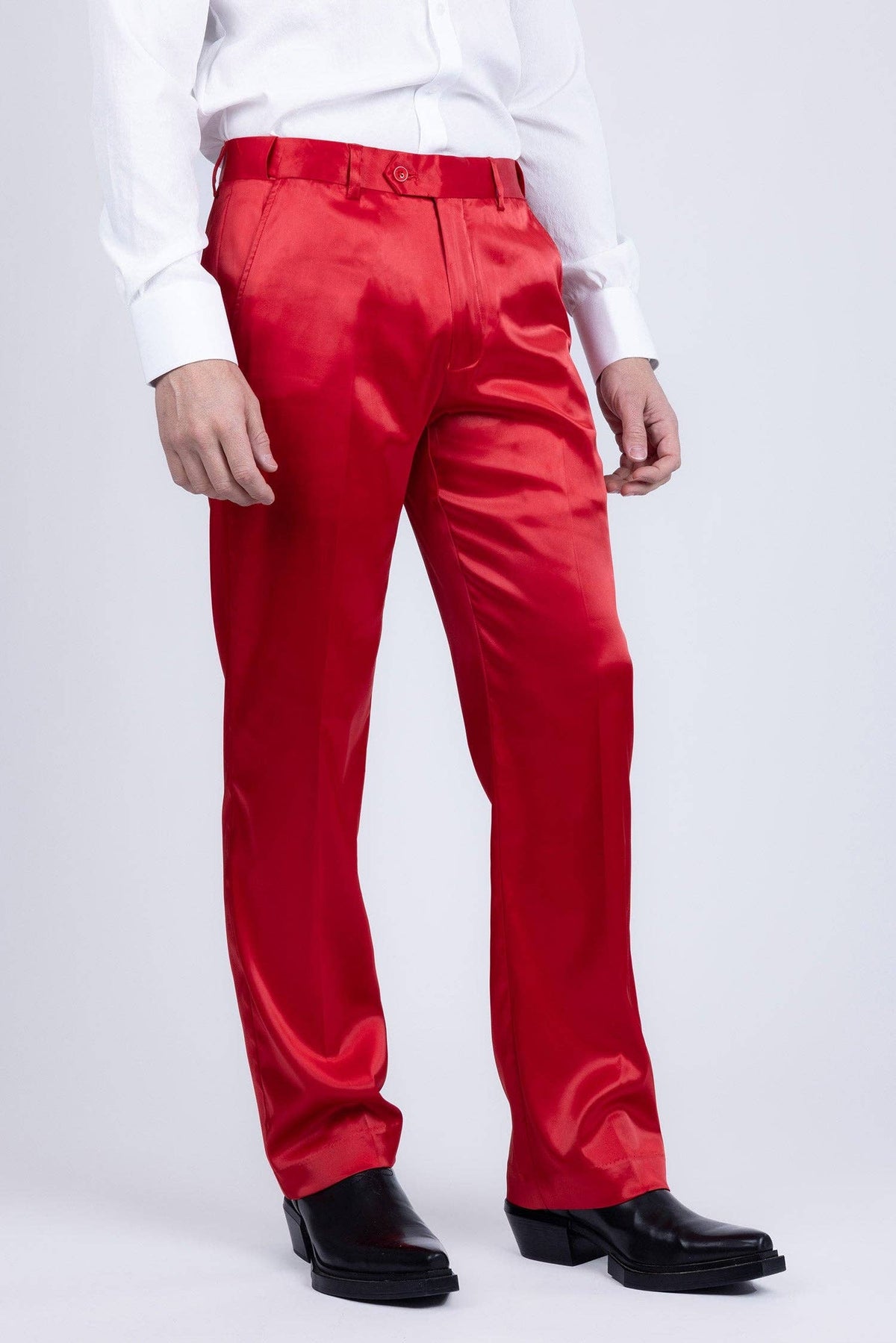 Men's Shiny Stretch Solid Color Dress Pants