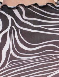 Zebra Print Mesh Top