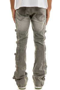 BUCKLE FLARE PANTS/JEANS