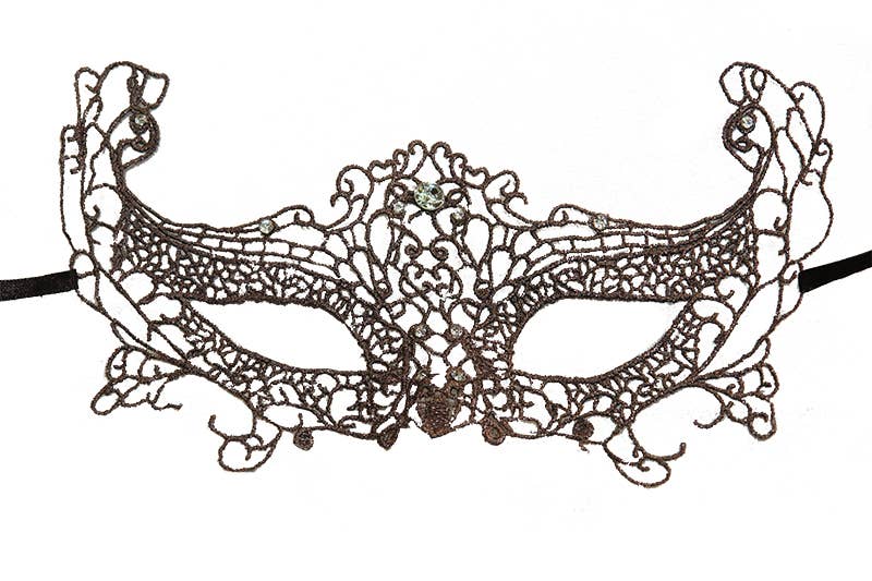 Brocade Lace Masks Grey
