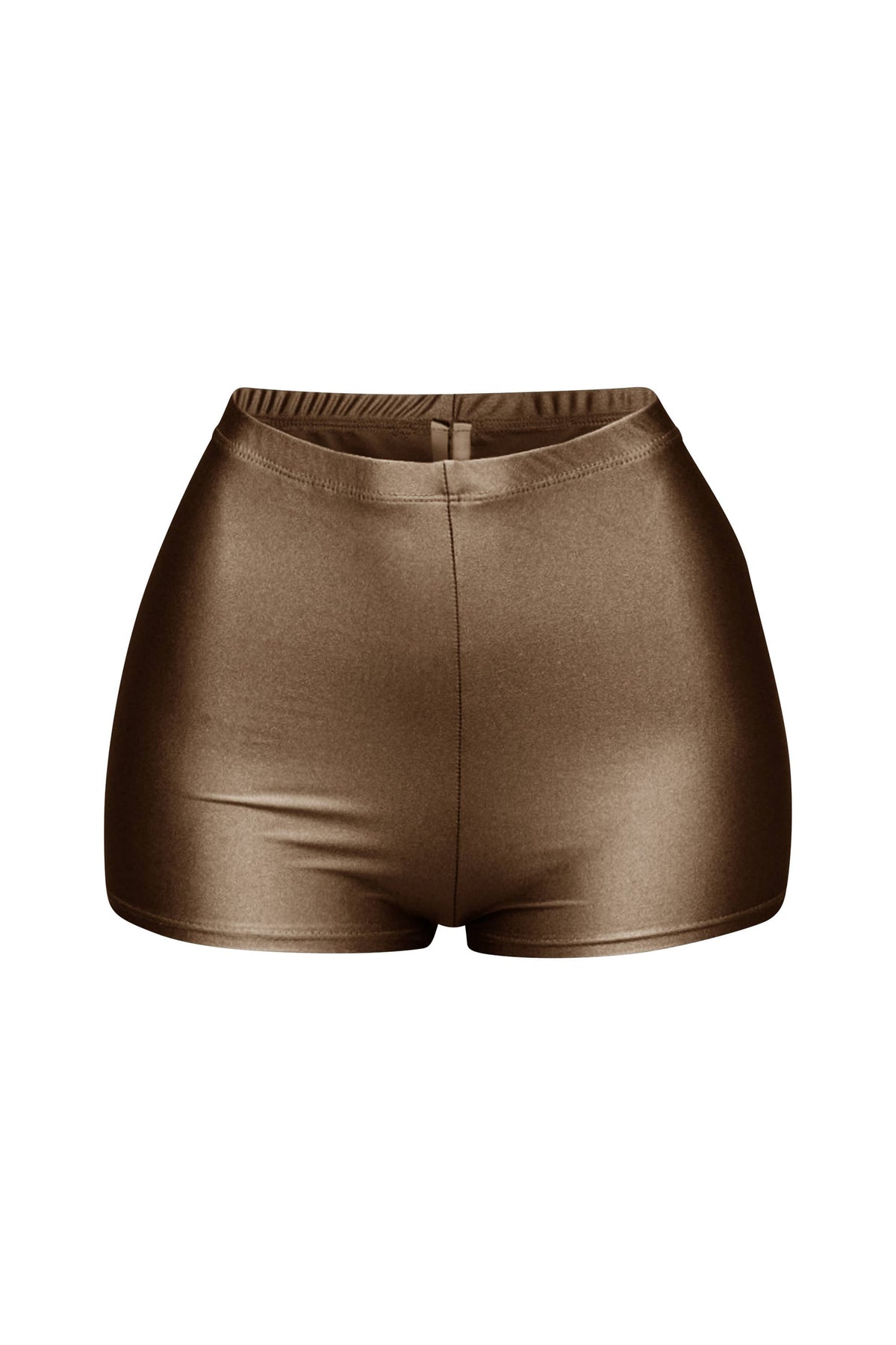 Shiny tricot high waisted shorts