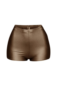 Shiny tricot high waisted shorts