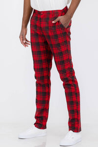 Red Plaid Trouser Pants