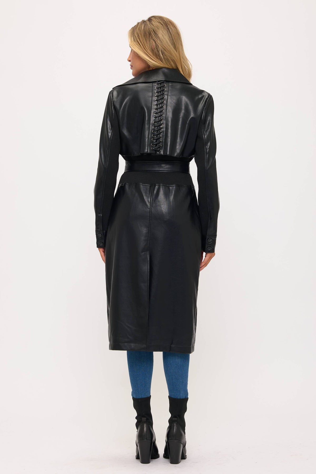 Neo Luxe Leather Trench