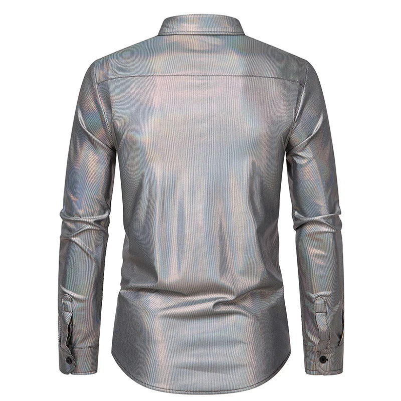 Holographic Mens Button Down