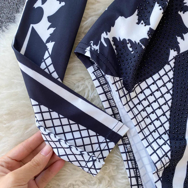 Black White Bodysuit ONE SIZE