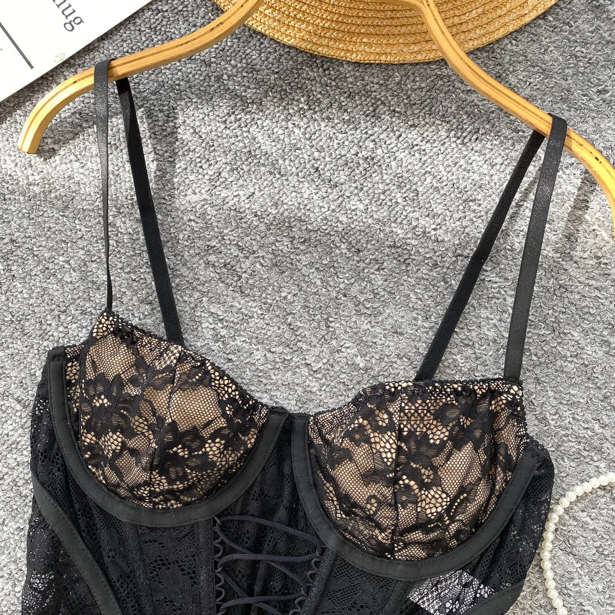 Bustier Black Lace Top