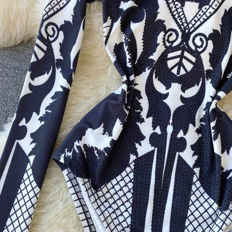 Black White Bodysuit ONE SIZE