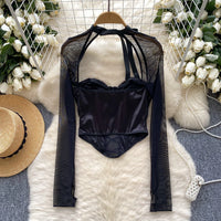 Long Sleeve Sparkle Bustier Top
