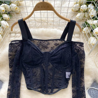 Off Shoulder Lace Bustier Top