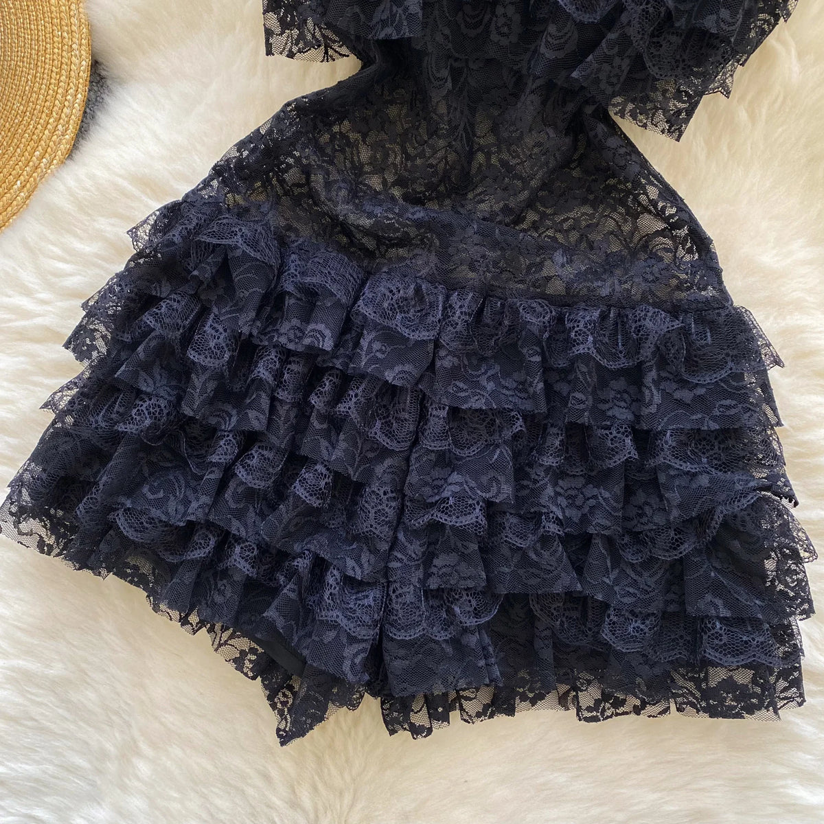 Black Ruffle Romper