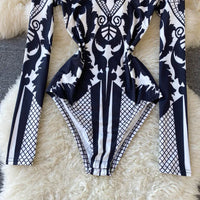Black White Bodysuit ONE SIZE