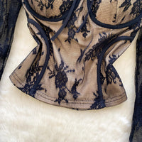 Lace Sleeves Bustier Top