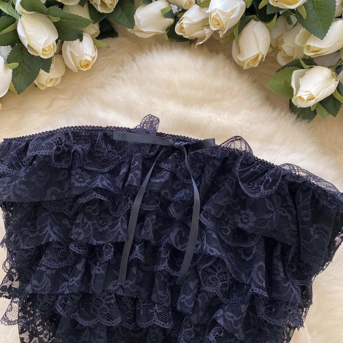 Black Ruffle Romper