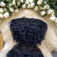 Black Ruffle Romper