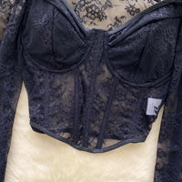 Off Shoulder Lace Bustier Top