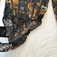 Lace Leaves Bustier Bodysuit