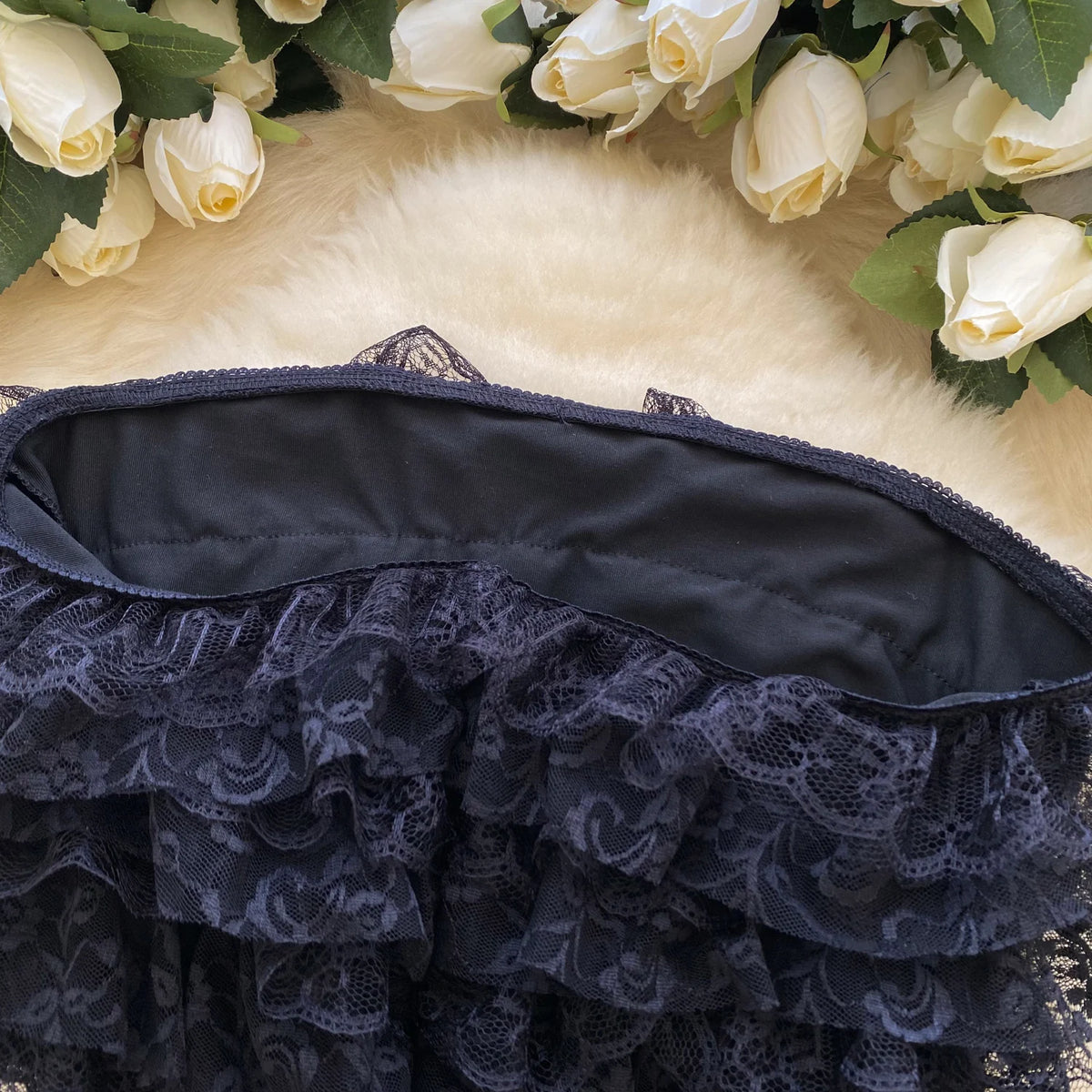 Black Ruffle Romper