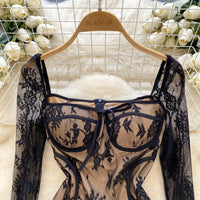 Lace Sleeves Bustier Top