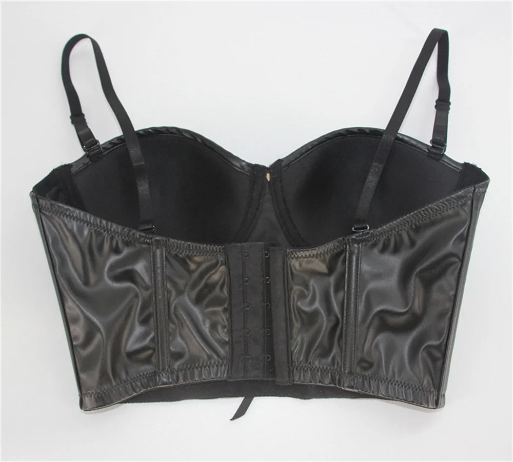 Leopard Laced Leather Bustier