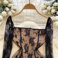 Lace Sleeves Bustier Top