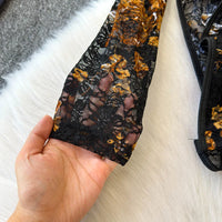 Lace Leaves Bustier Bodysuit