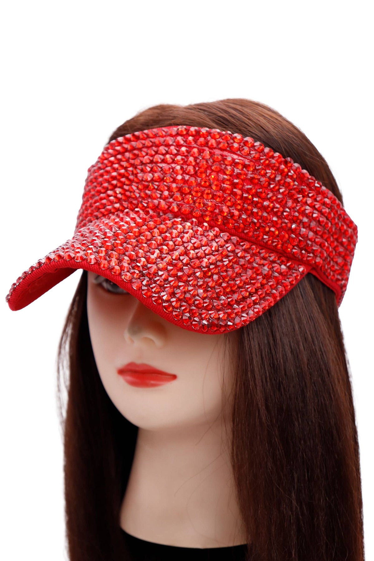 Rhinestone Velcro Back Visor
