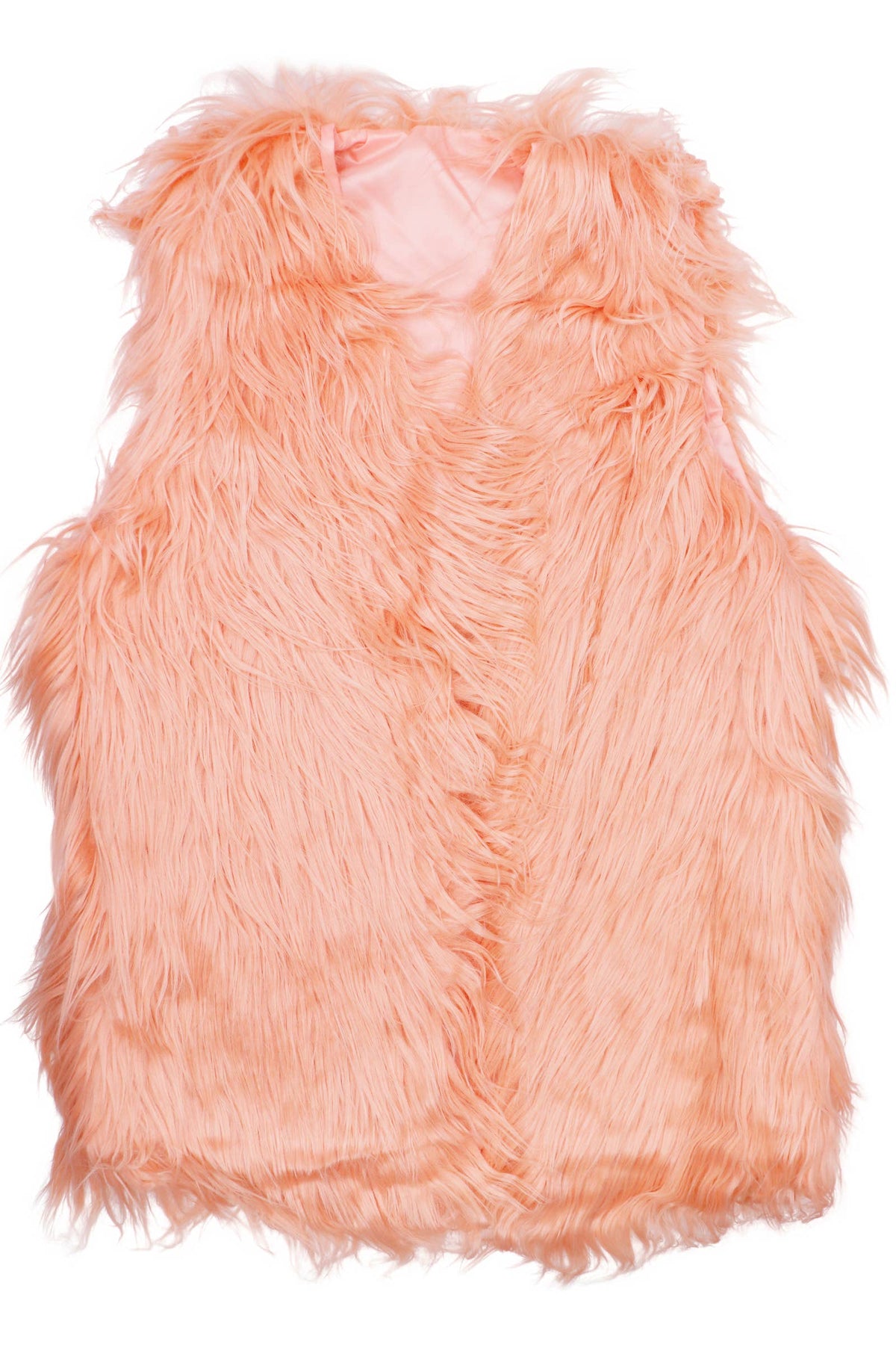 Solid Shaggy Faux Fur Vest