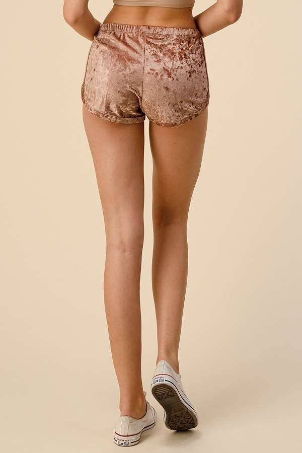 STRETCH CRUSHED VELVET SHORTS