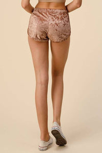 STRETCH CRUSHED VELVET SHORTS