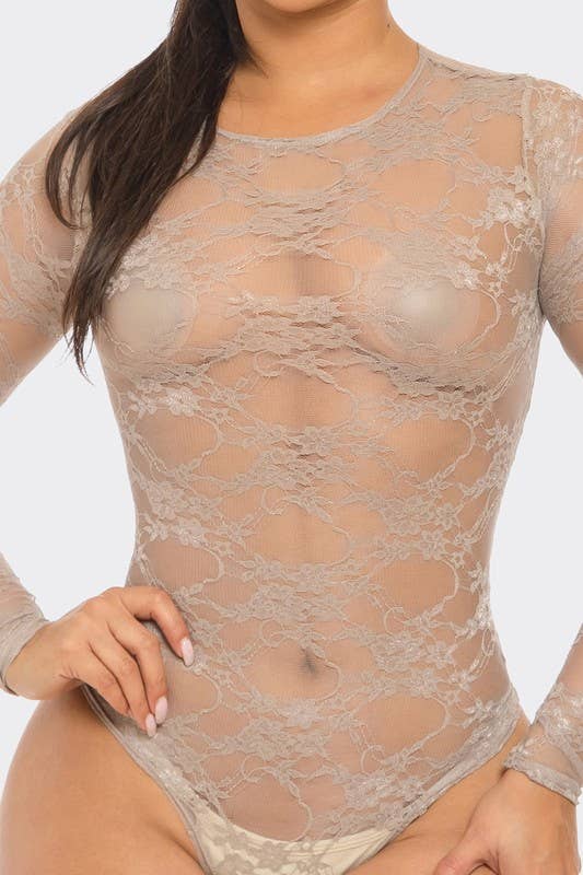 Mesh Bodysuit Print