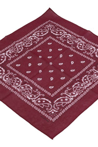 Classic Paisley Print Square Cotton Bandana