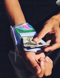 Wrist Wallet Laser Silver