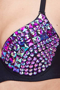 Multicolor Full Rhinestone Bra
