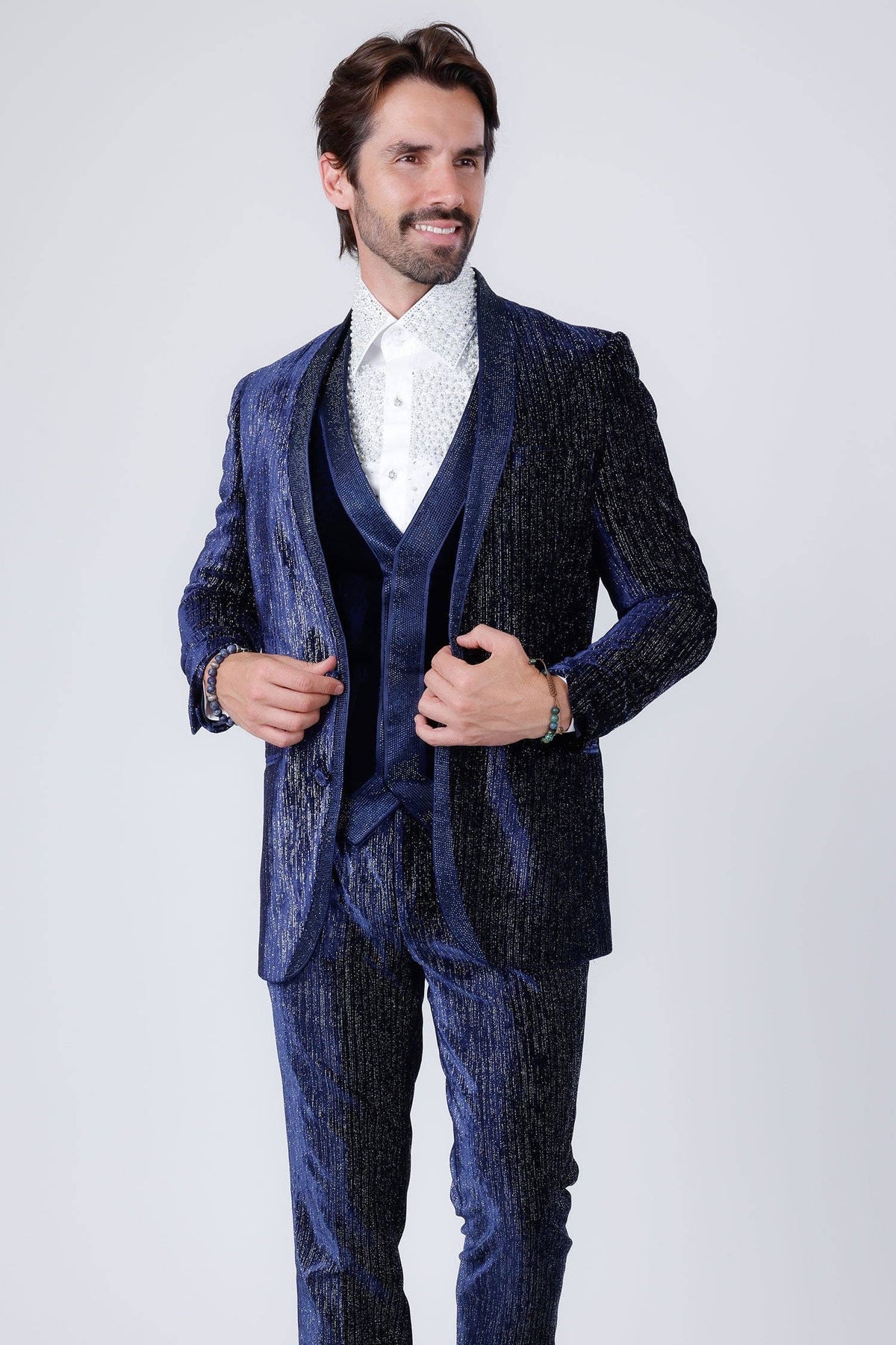 Men's Velvet Fabric Glitter Pant
