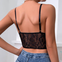 Lace Pleated Backless Bustier