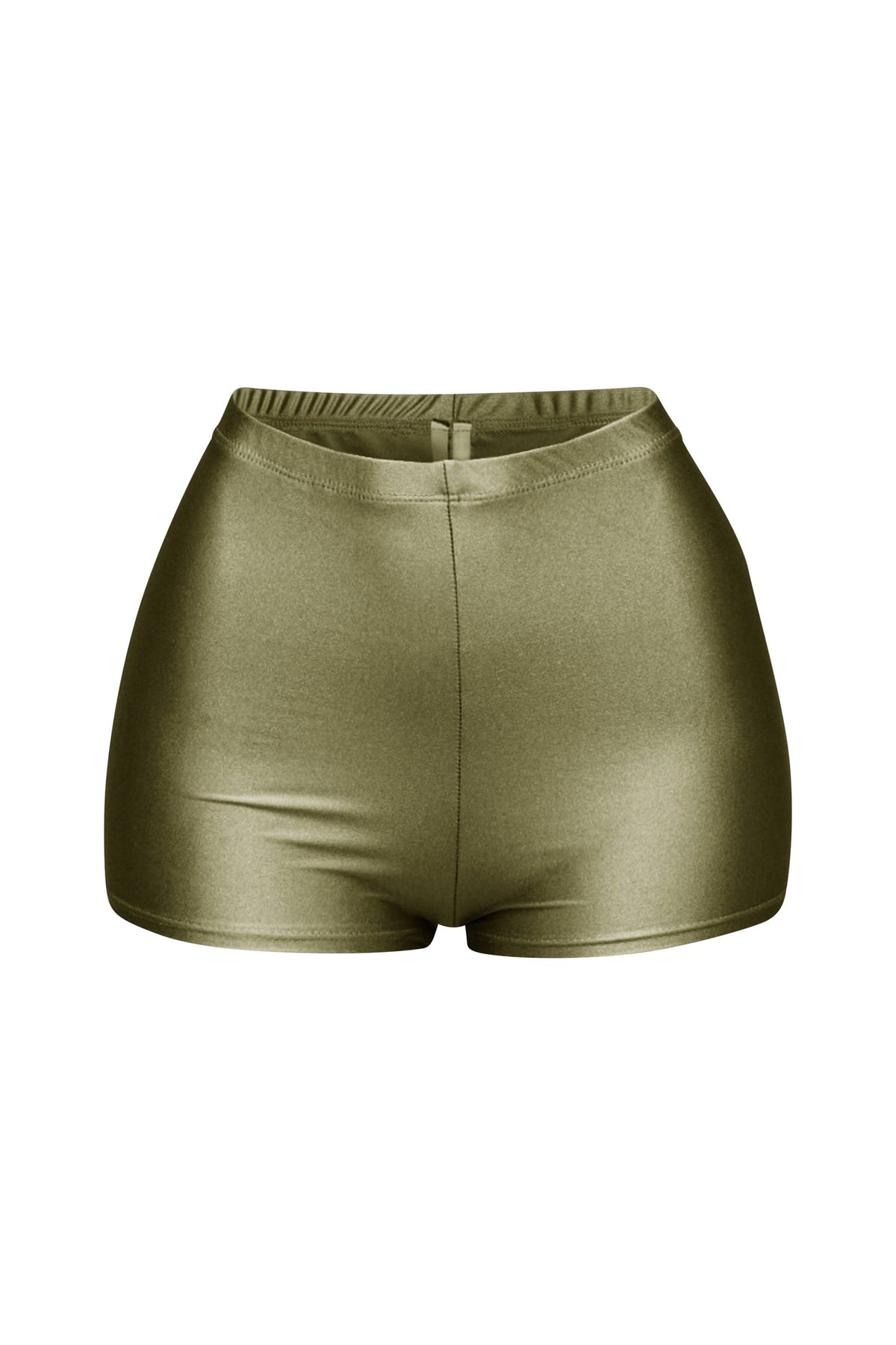 Shiny tricot high waisted shorts