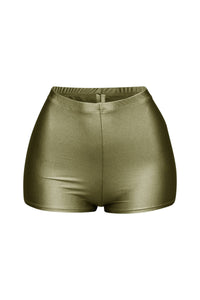 Shiny tricot high waisted shorts