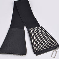 Studded Elastic Zipper Belt