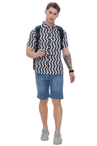 Mens Shirts Black Abstract